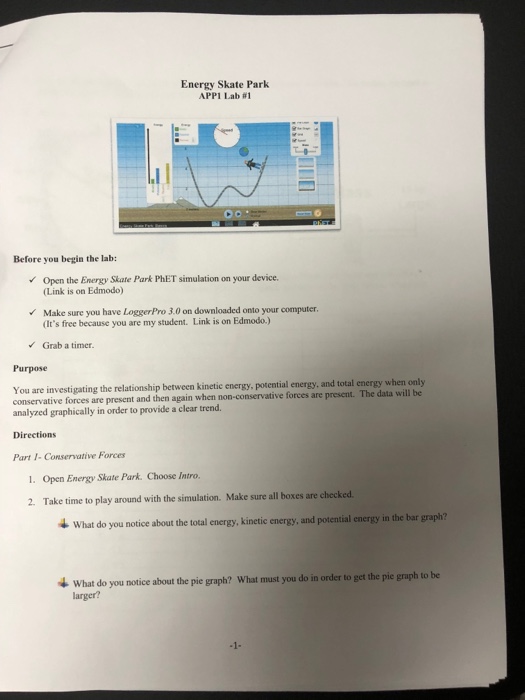 Energy Skate Park APPI Lab 1 il Before you begin the