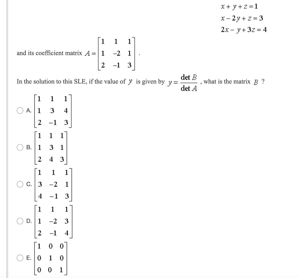 Solved X Y 2 1 X 2y Z 3 2x Y 32 4 1 1 1 And Its C Chegg Com