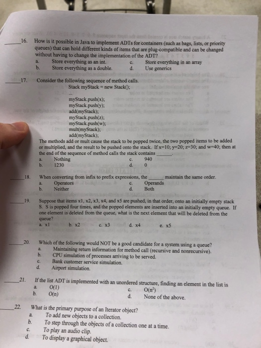 (Solved) 16 Possible Java Implement Adts Containers Bags Lists Priority Queues Hold Different