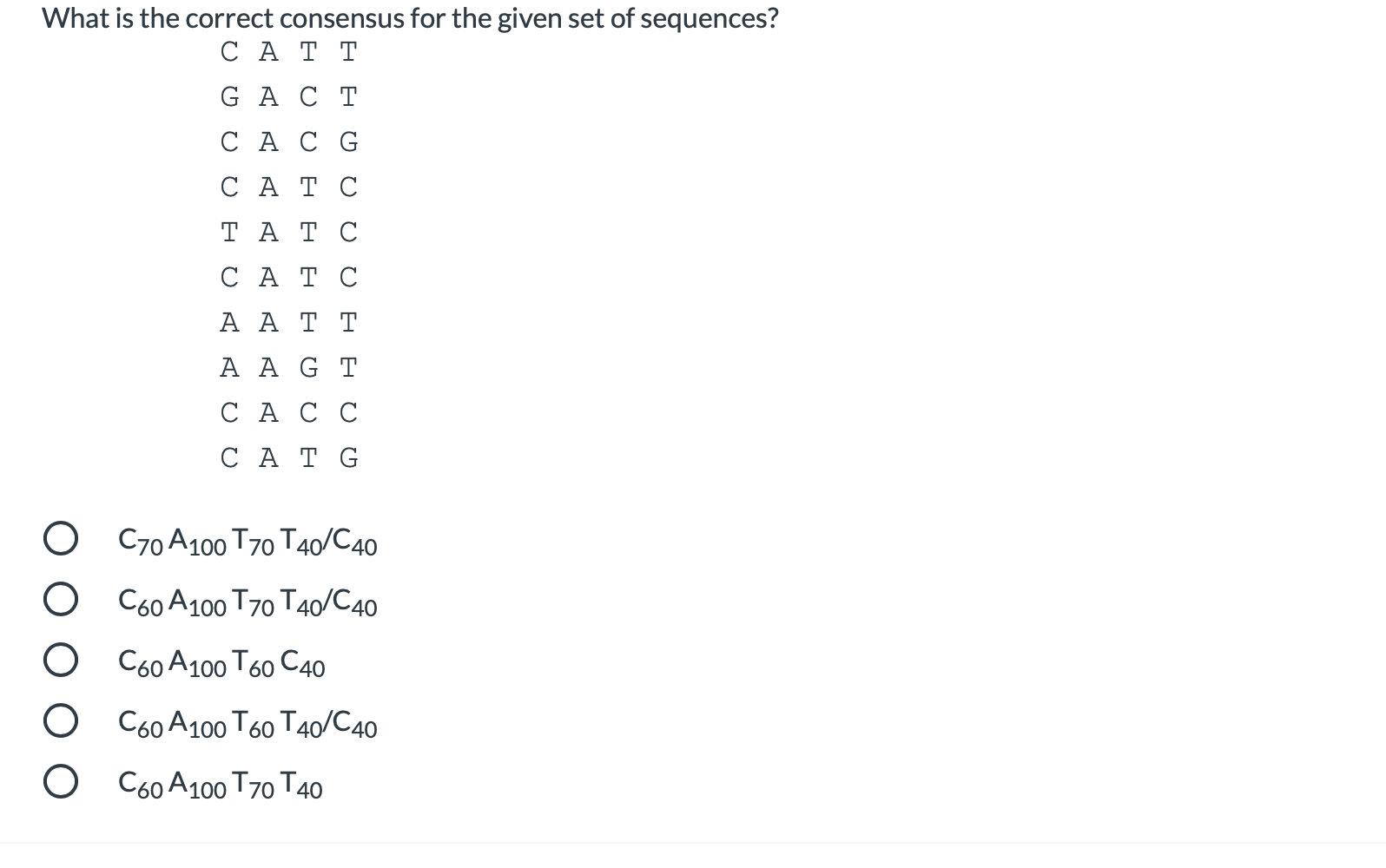 Solved What is the correct consensus for the given set of | Chegg.com