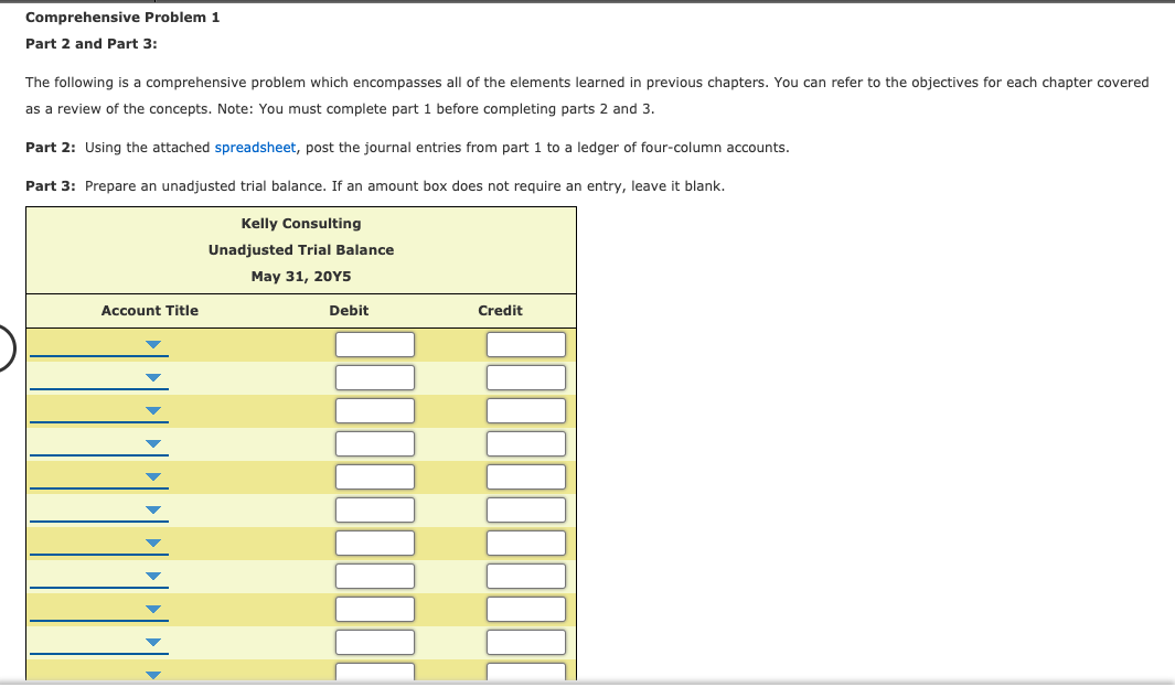 Comprehensive Problem 1 Part 2 And Part 3 The 9816