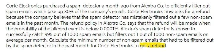 Solved Corte Electronics purchased a spam detector a month | Chegg.com
