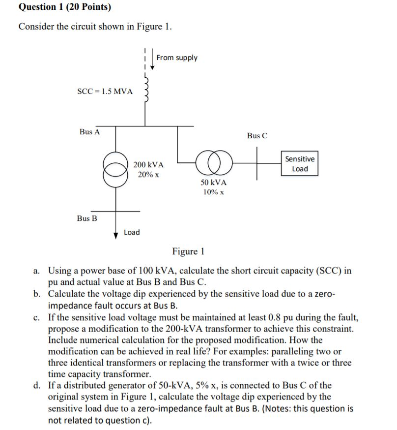 Solved Question 1 (20 Points) Consider The Circuit Shown In | Chegg.com