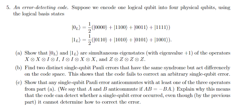 Solved An Error-detecting Code. Suppose We Encode One | Chegg.com