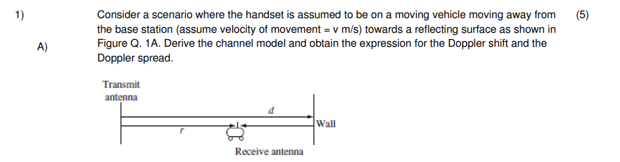 Solved Consider a scenario where the handset is assumed to | Chegg.com