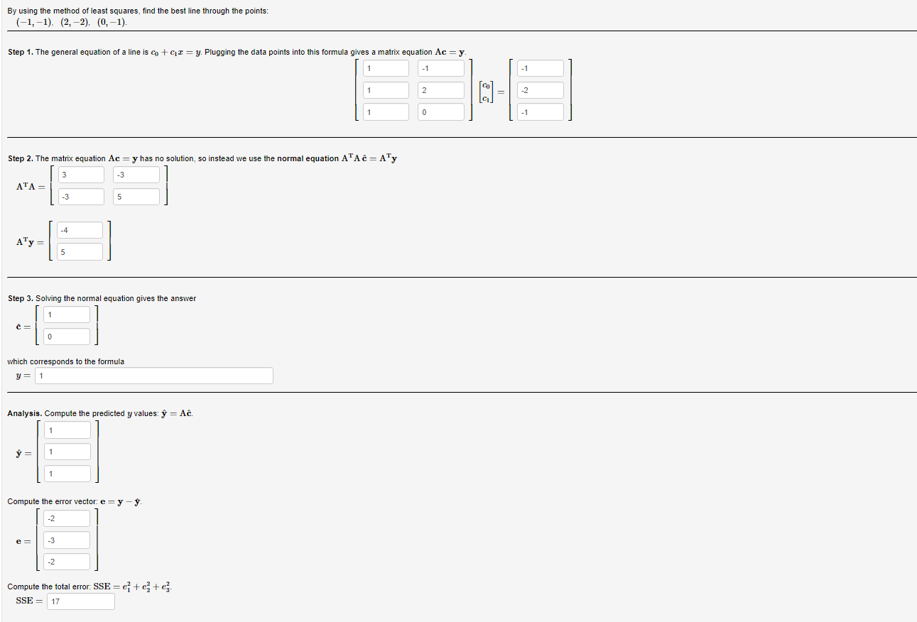 Solved By using the method of least squares, find the best | Chegg.com