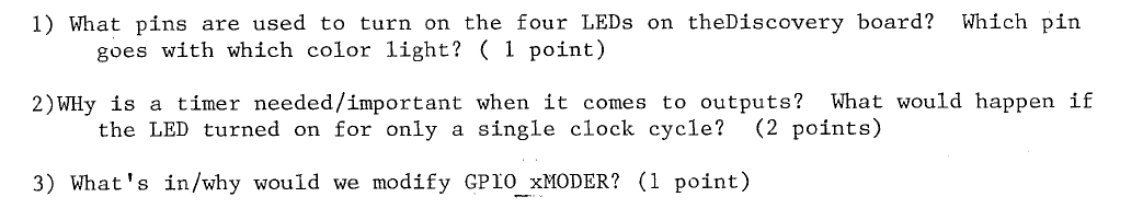 Solved Which pin 1) What pins are used to turn on the four | Chegg.com