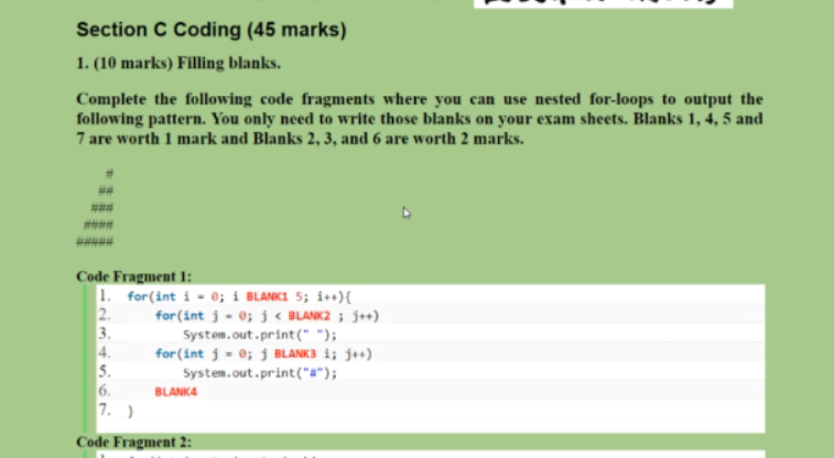 Solved Section C Coding (45 marks) 1. (10 marks) Filling | Chegg.com