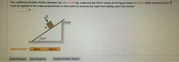 Solved The coefficient of static friction between the m = | Chegg.com