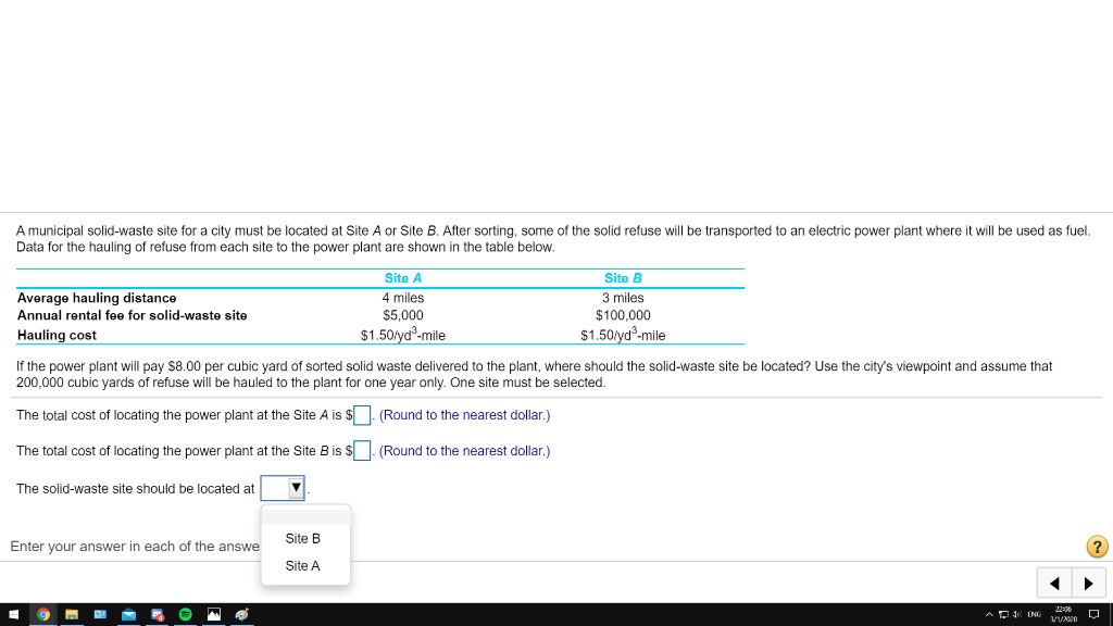 A Municipal Solid-waste Site For A City Must Be | Chegg.com
