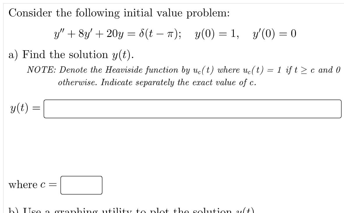 Solved = = = Consider The Following Initial Value Problem: | Chegg.com