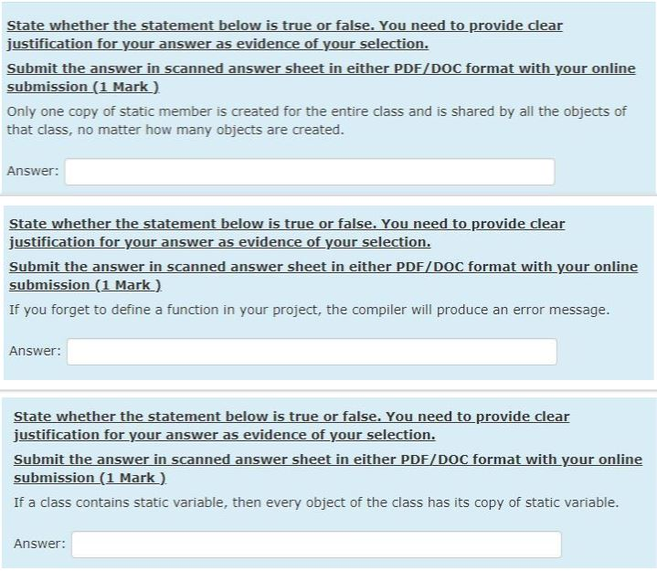 Solved State whether the statement below is true or false. | Chegg.com