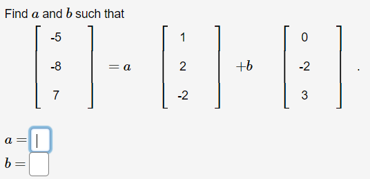 Solved Find A And B Such That - [ ]-[:)] A = B= | Chegg.com