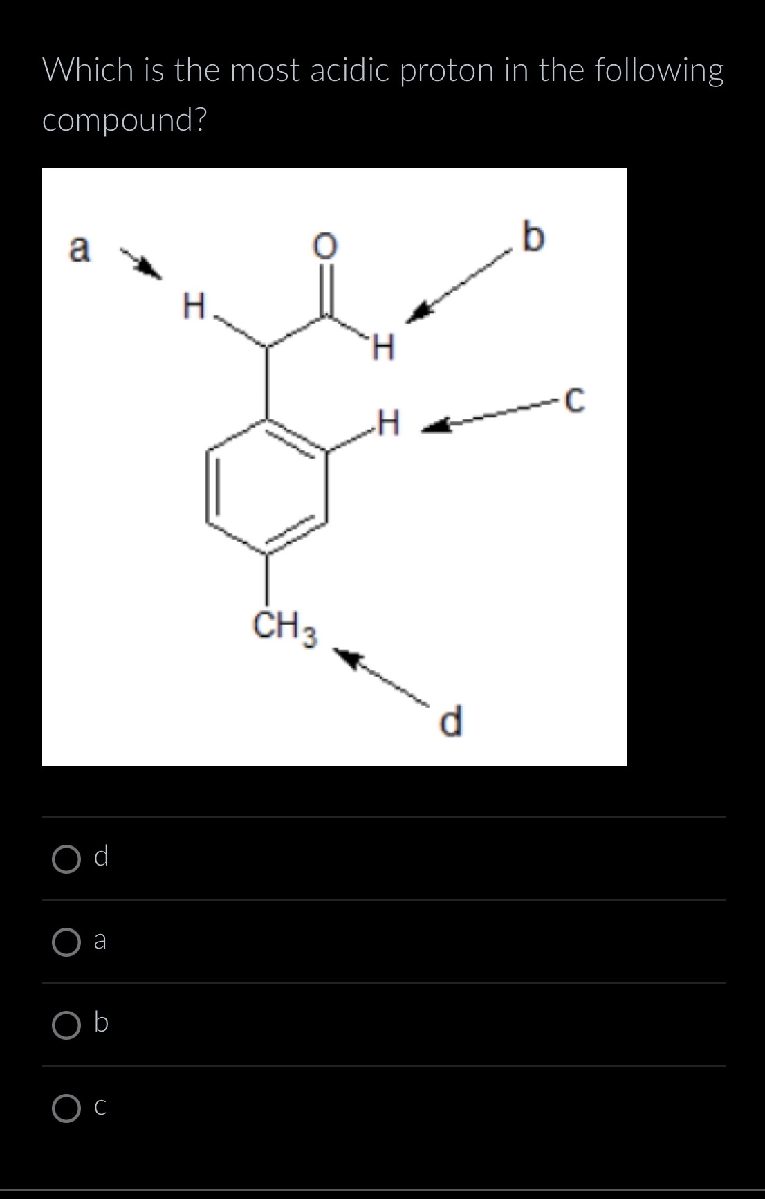 Solved Which is the most acidic proton in the following | Chegg.com