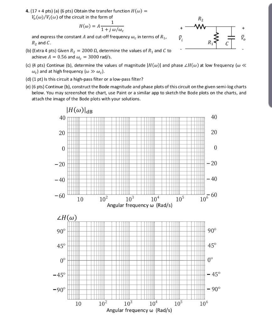 Solved I 4 17 4 Pts A 6 Pts Obtain The Transfer Chegg Com