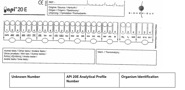 Solved Using the API 20 E diagnostic tool, identify all | Chegg.com