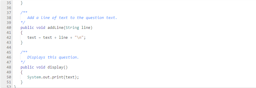Solved Provide a different implementation of ChoiceQuestion. | Chegg.com