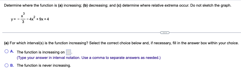 Solved Determine Where The Function Is (a) Increasing; (b) | Chegg.com