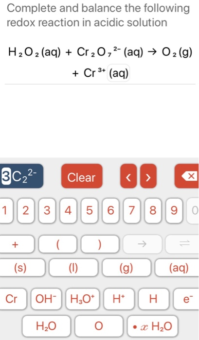 Solved Complete And Balance The Following Redox Reaction In | Chegg.com