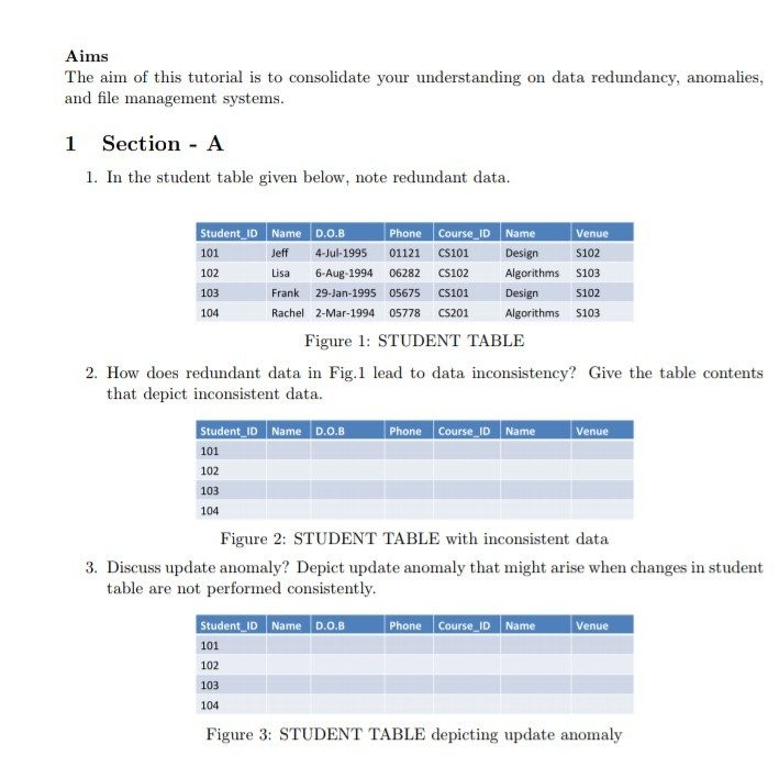 Solved Aims The aim of this tutorial is to consolidate your | Chegg.com