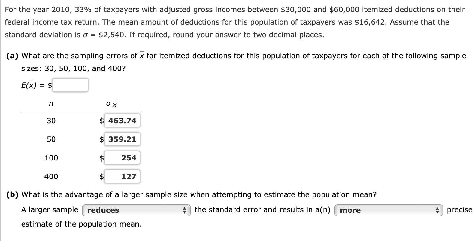 Solved For The Year 2010,33% Of Taxpayers With Adjusted | Chegg.com