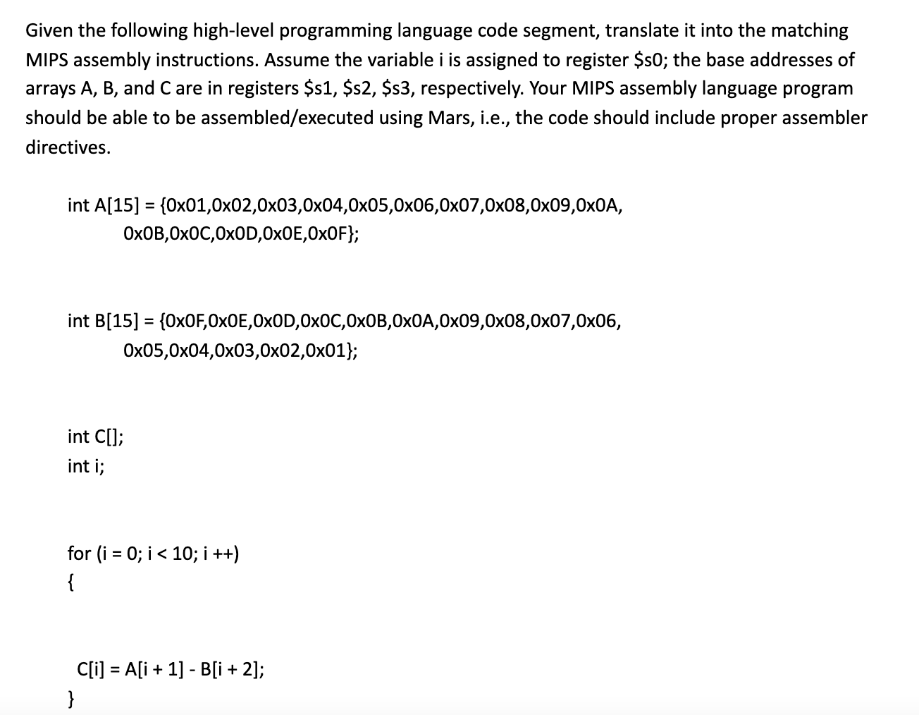 given-the-following-high-level-programming-language-chegg