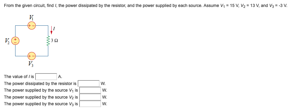 Solved From The Given Circuit, Find I, The Power Dissipated | Chegg.com