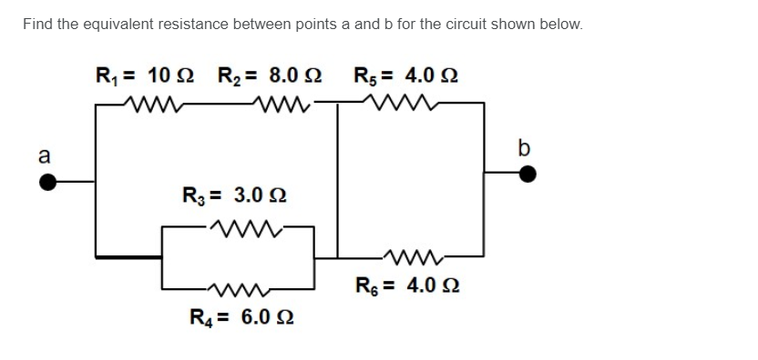 Solved Find The Equivalent Resistance Between Points A And B | Chegg.com