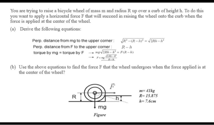 Solved You are trying to raise a bicycle wheel of mass m and | Chegg.com