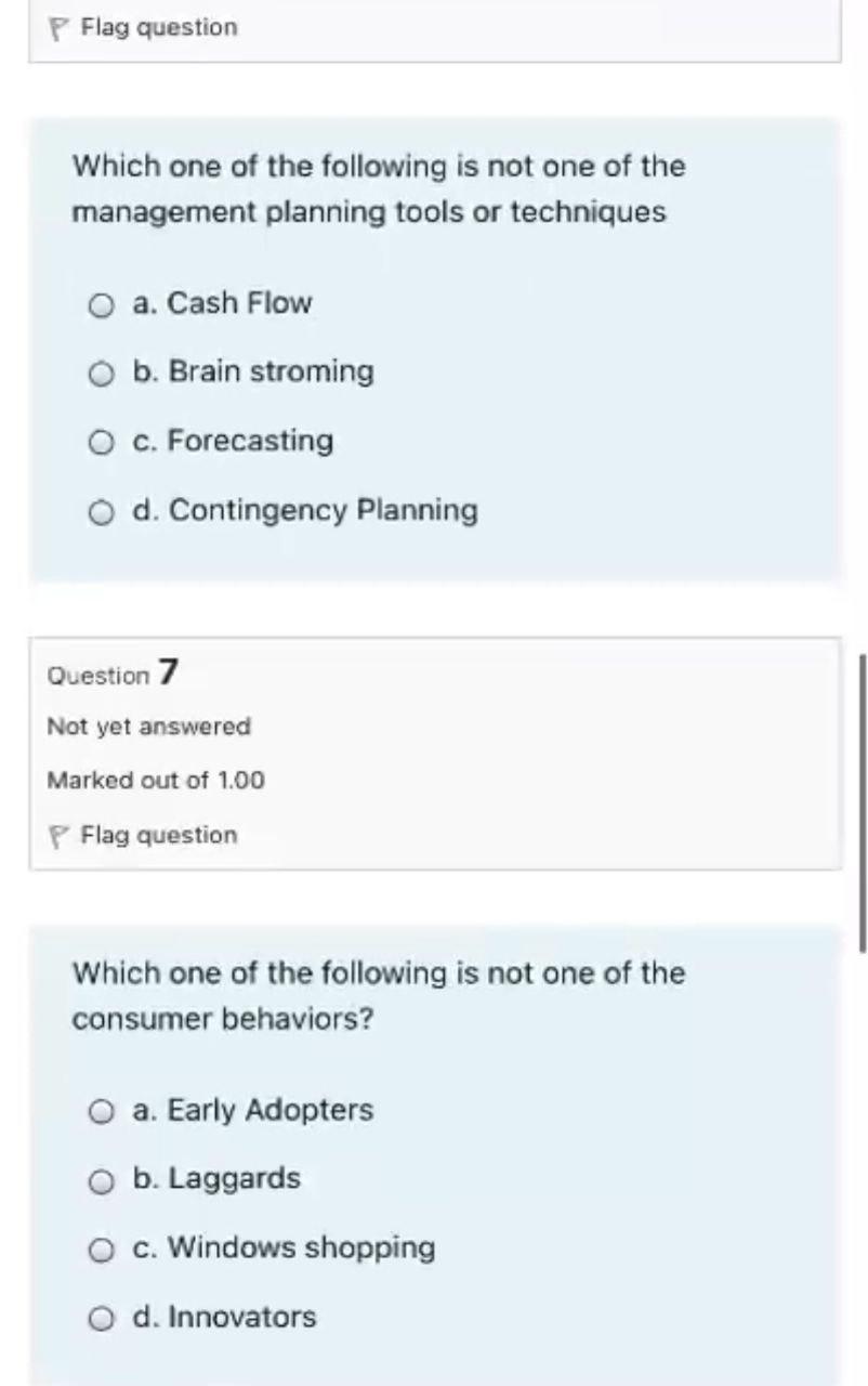 Solved p Flag question Which one of the following is not one | Chegg.com
