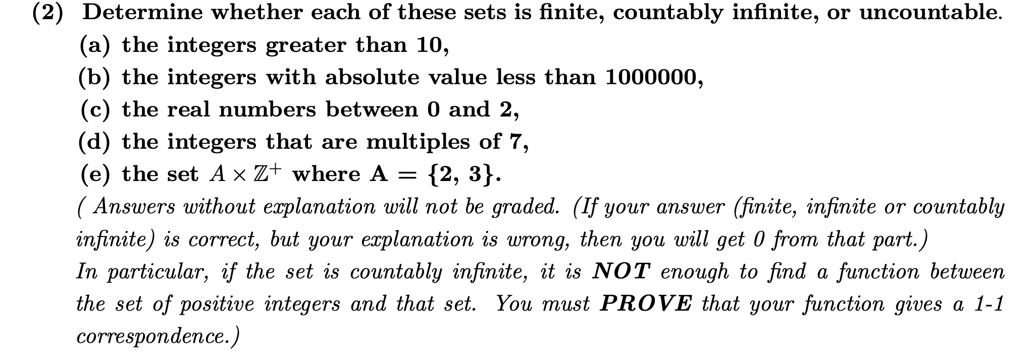 Solved (2) Determine whether each of these sets is finite, | Chegg.com