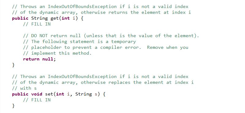 Solved public void remove(int i) // FILL IN // DO NOT | Chegg.com