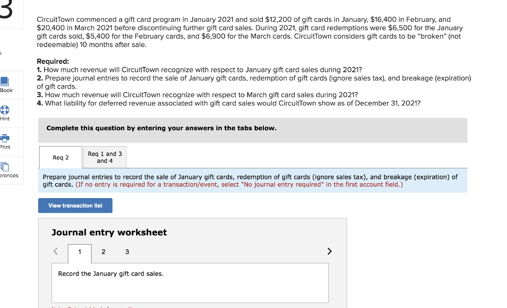 Solved Circuittown Commenced A Gift Card Program In Janua Chegg Com