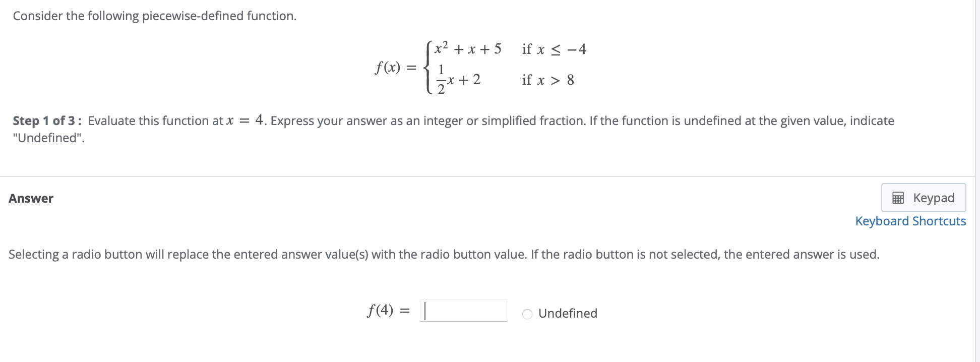 Solved Consider the following piecewise-defined function. 5 | Chegg.com