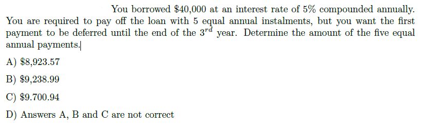 5 interest rate on 40 000