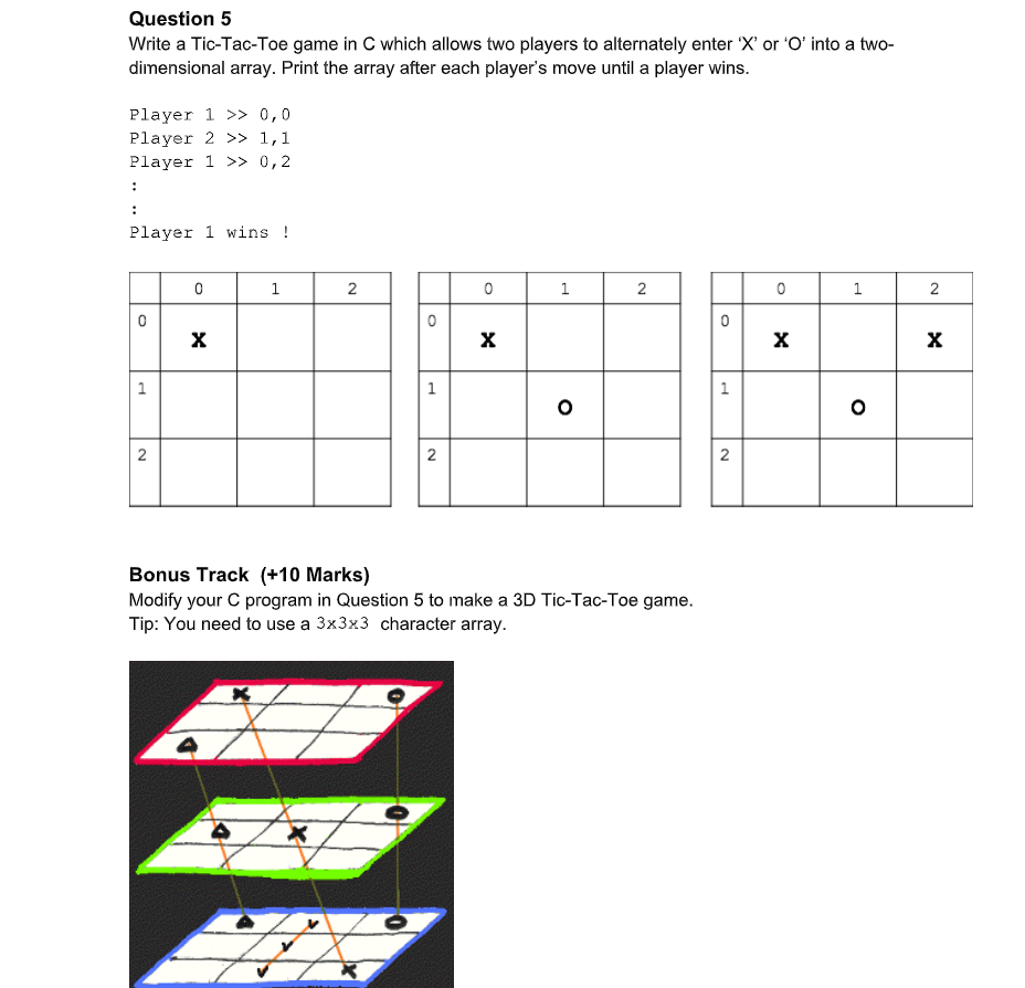 Solved 3-D Tic Tac Toe 3D tic-tac-toe, also known by the