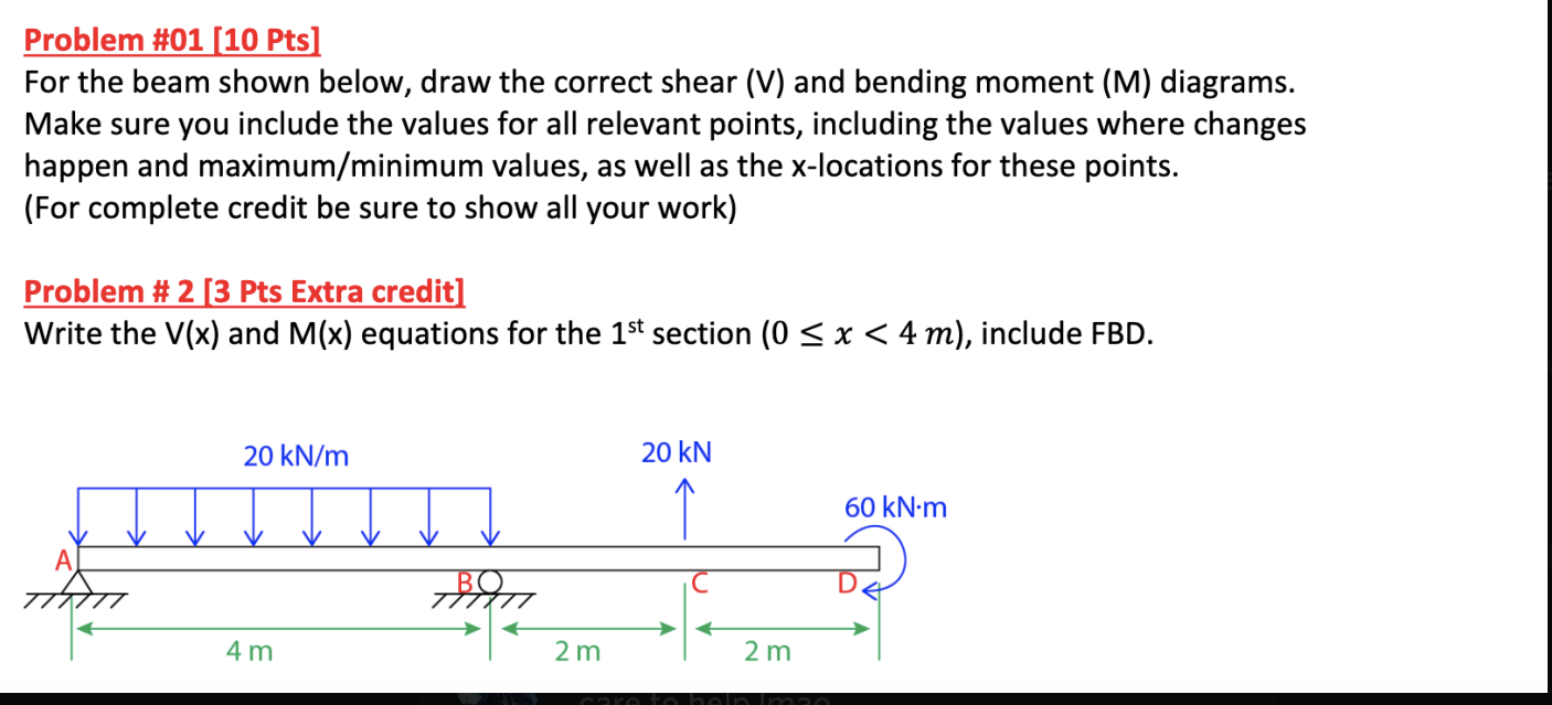 Solved Civil Engineering 240 Problem #01 [10 Pts] For The | Chegg.com