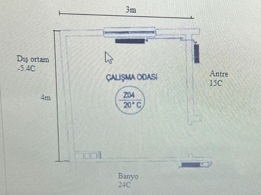 Solved In the figure, the dimensions of a study room located | Chegg.com