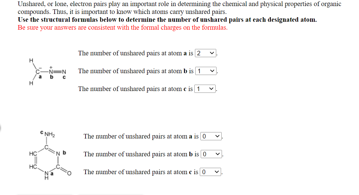 Solved Unshared, or lone, electron pairs play an important