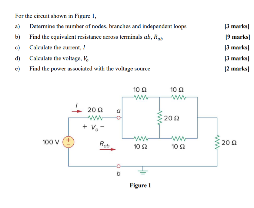 Solved For the circuit shown in Figure 1, a) Determine the | Chegg.com