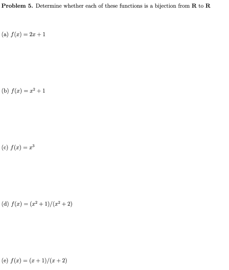 Solved Problem 5 Determine Whether Each Of These Functions 2298