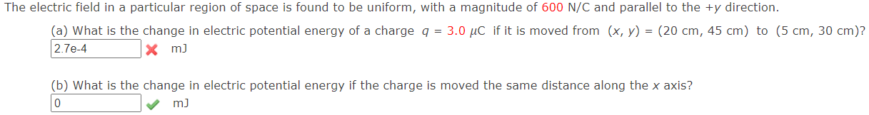Solved The electric field in a particular region of space is | Chegg.com