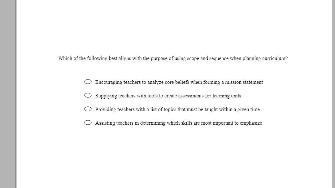Solved Which of the following best aligns with the purpose | Chegg.com
