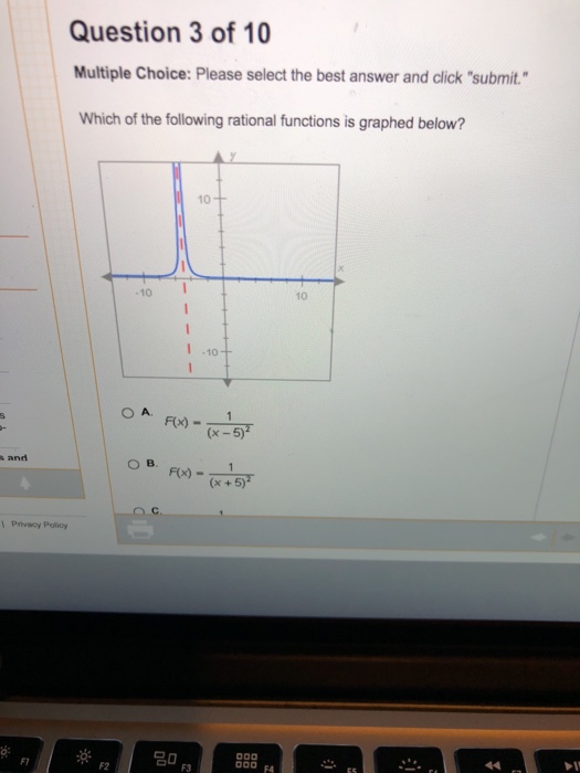 Solved Question 3 of 10 Multiple Choice: Please select the | Chegg.com