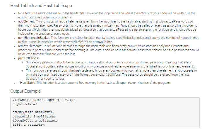Solved Hash Tables - Below is the prompt and after is only | Chegg.com
