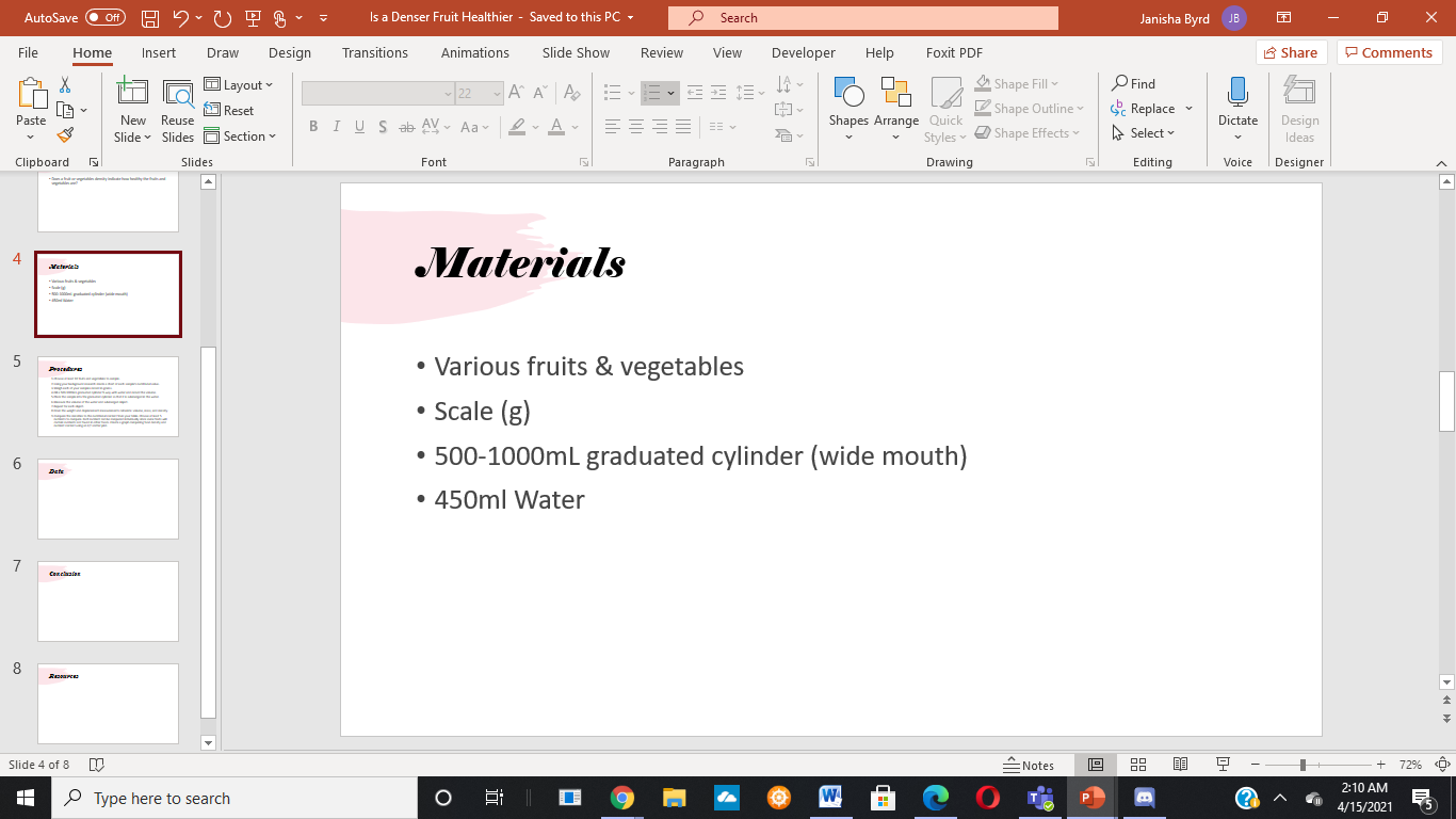 Could You Calculate The Density Of Any 5 Fruit Chegg Com