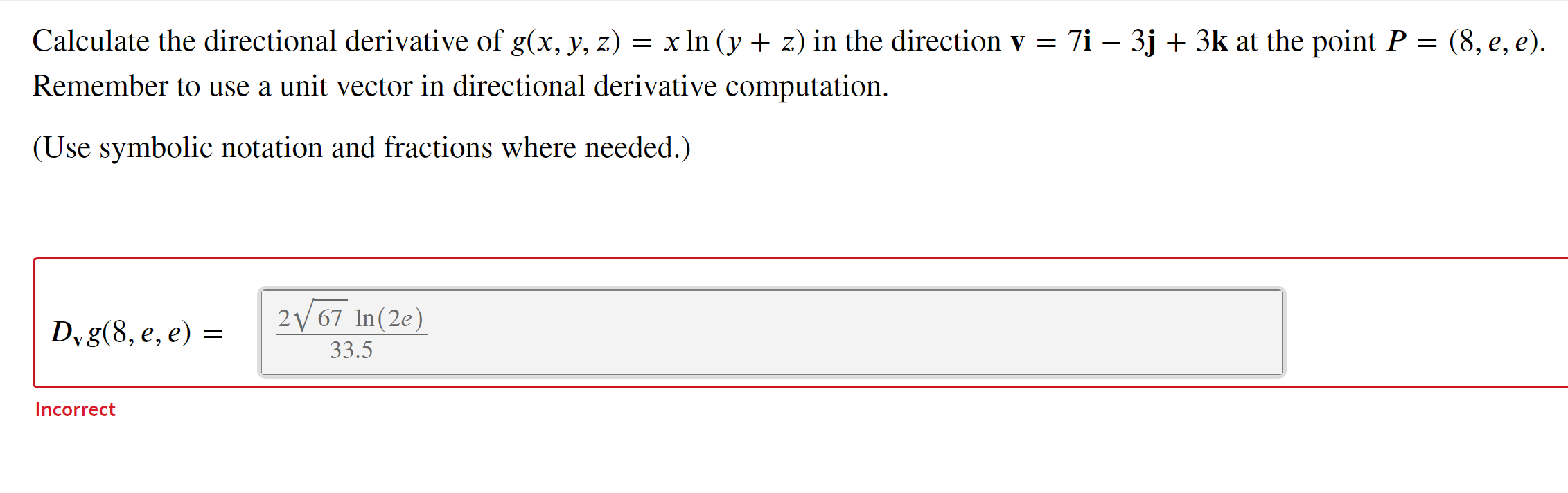 Solved Calculate The Directional Derivative Of G X Y Z Chegg Com