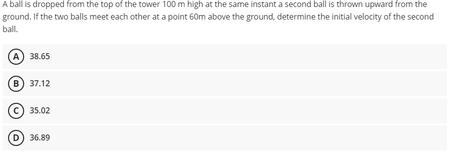 Solved A Ball Is Dropped From The Top Of The Tower 100 M | Chegg.com