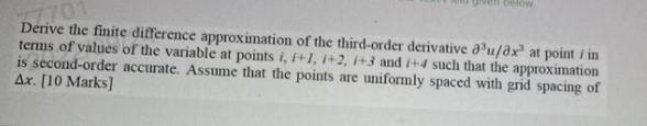 Derive the finite difference approximation of the | Chegg.com