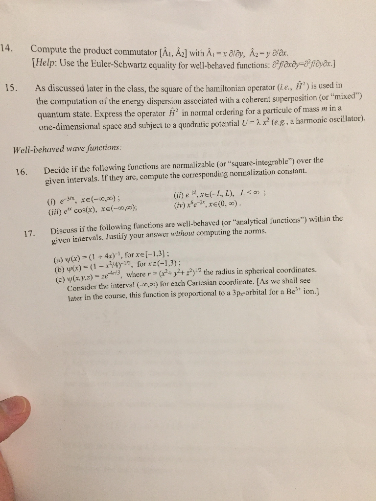 Solved 14 Compute The Product Commutator A With A Chegg Com